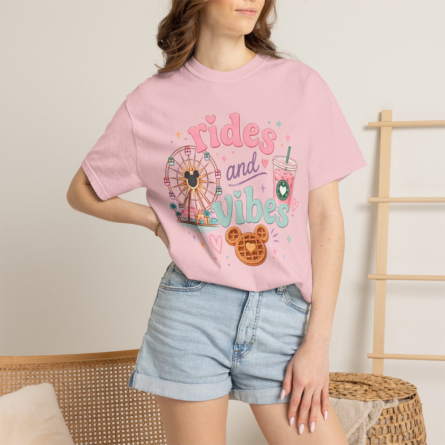 Rides and Vibes T-Shirt — Amusement Park Ferris Wheel & Treats Tee