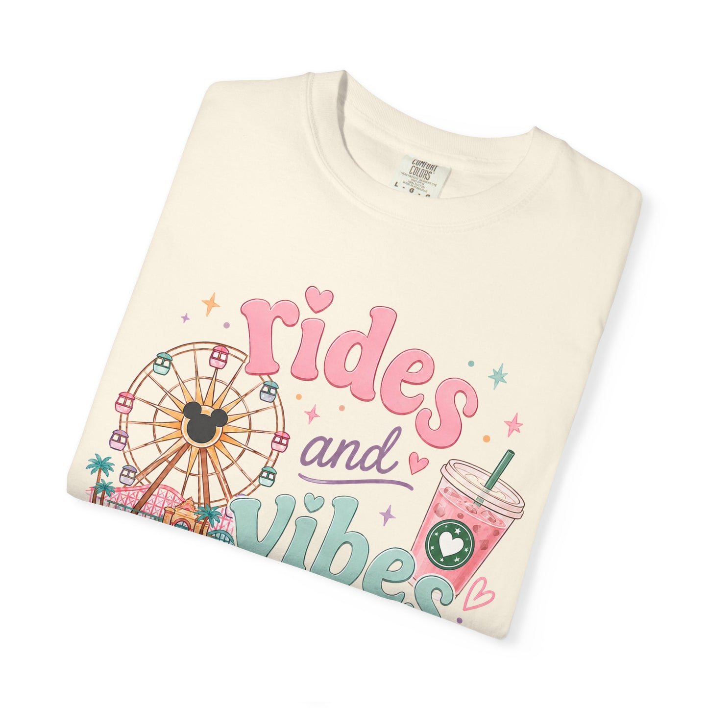 Rides and Vibes T-Shirt — Amusement Park Ferris Wheel & Treats Tee