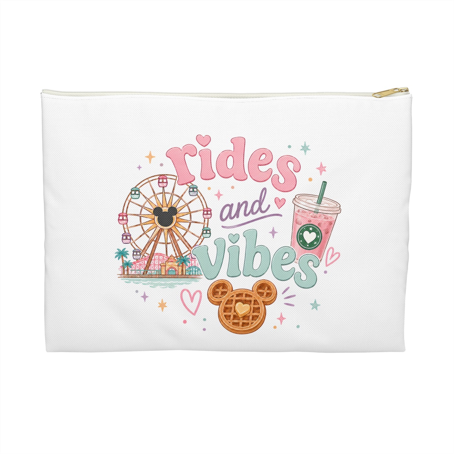 Rides and Vibes Accessory Pouch — Pastel Amusement Park Cosmetic Bag