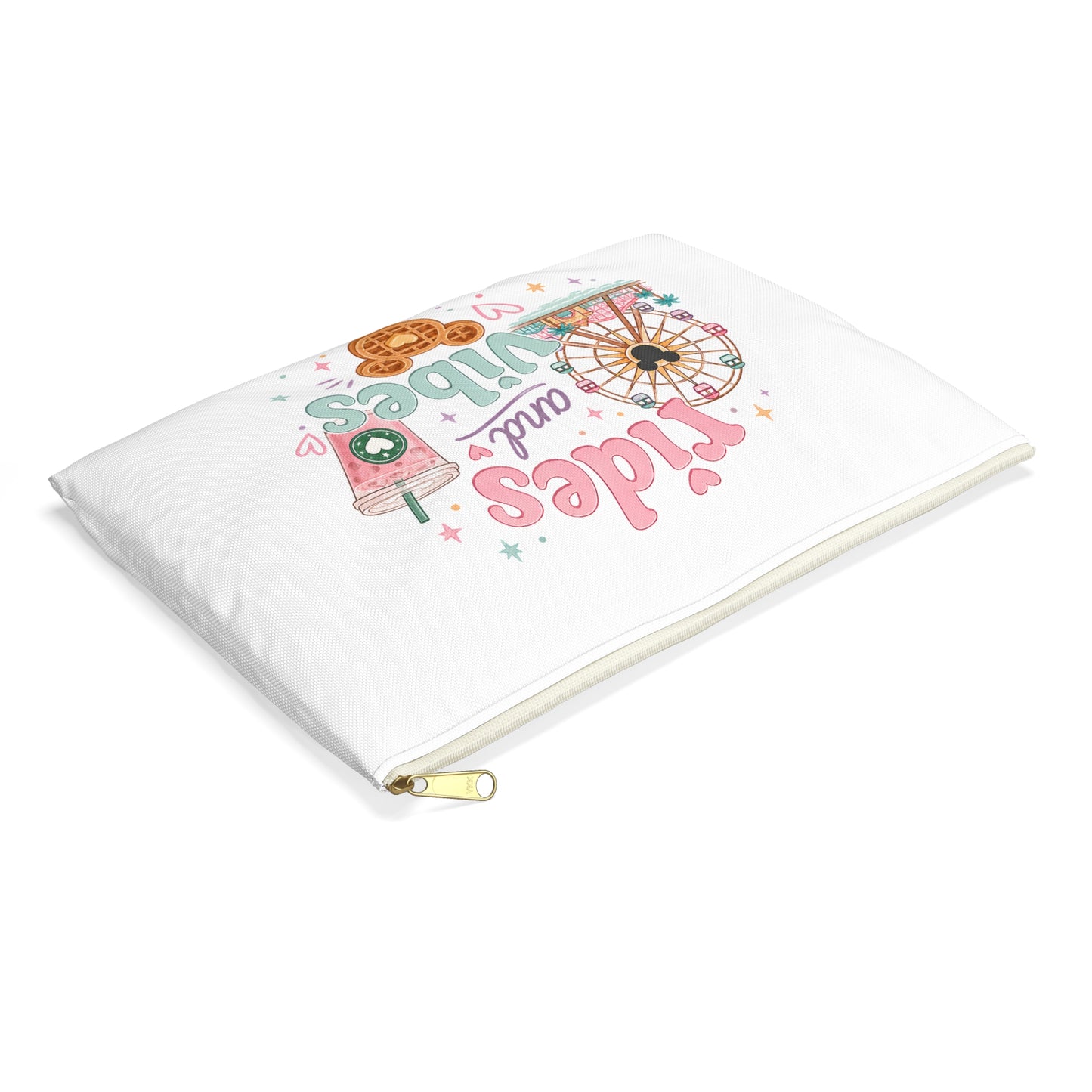 Rides and Vibes Accessory Pouch — Pastel Amusement Park Cosmetic Bag