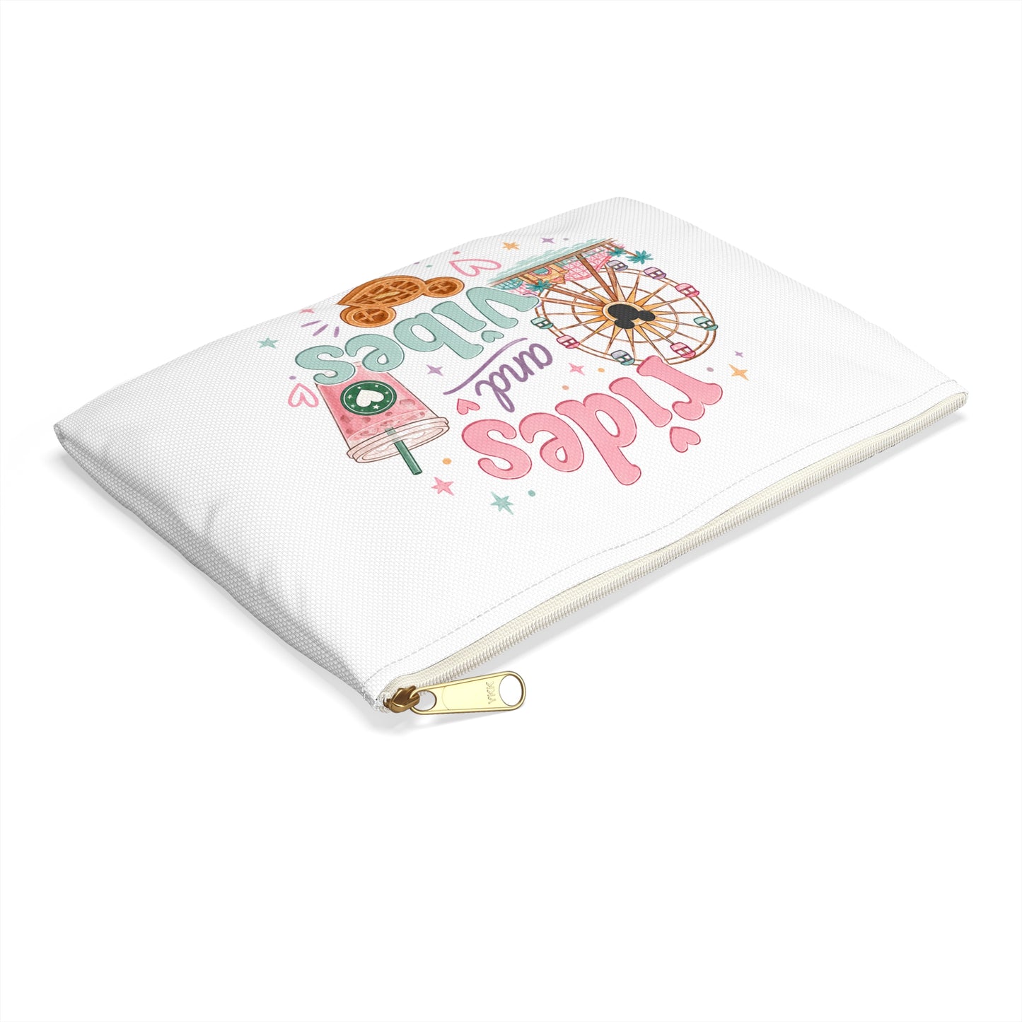 Rides and Vibes Accessory Pouch — Pastel Amusement Park Cosmetic Bag