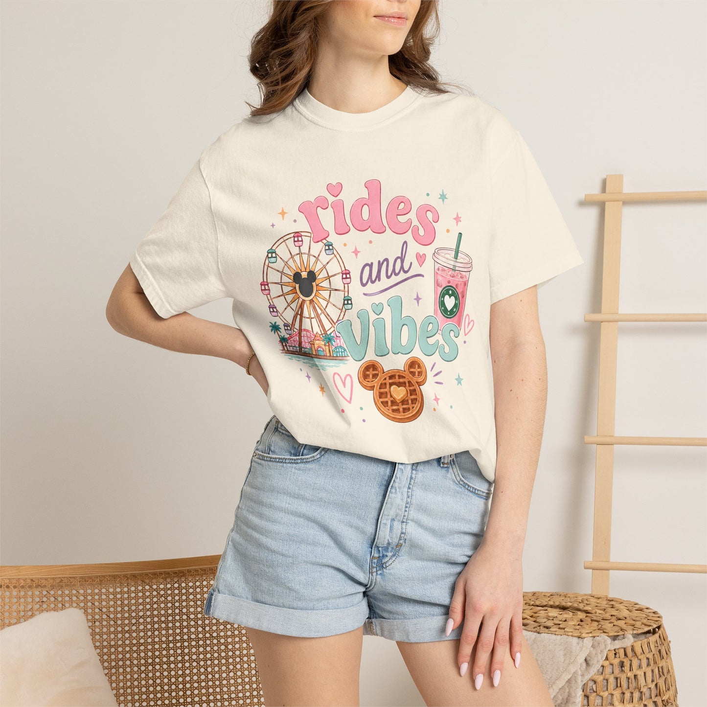 Rides and Vibes T-Shirt — Amusement Park Ferris Wheel & Treats Tee