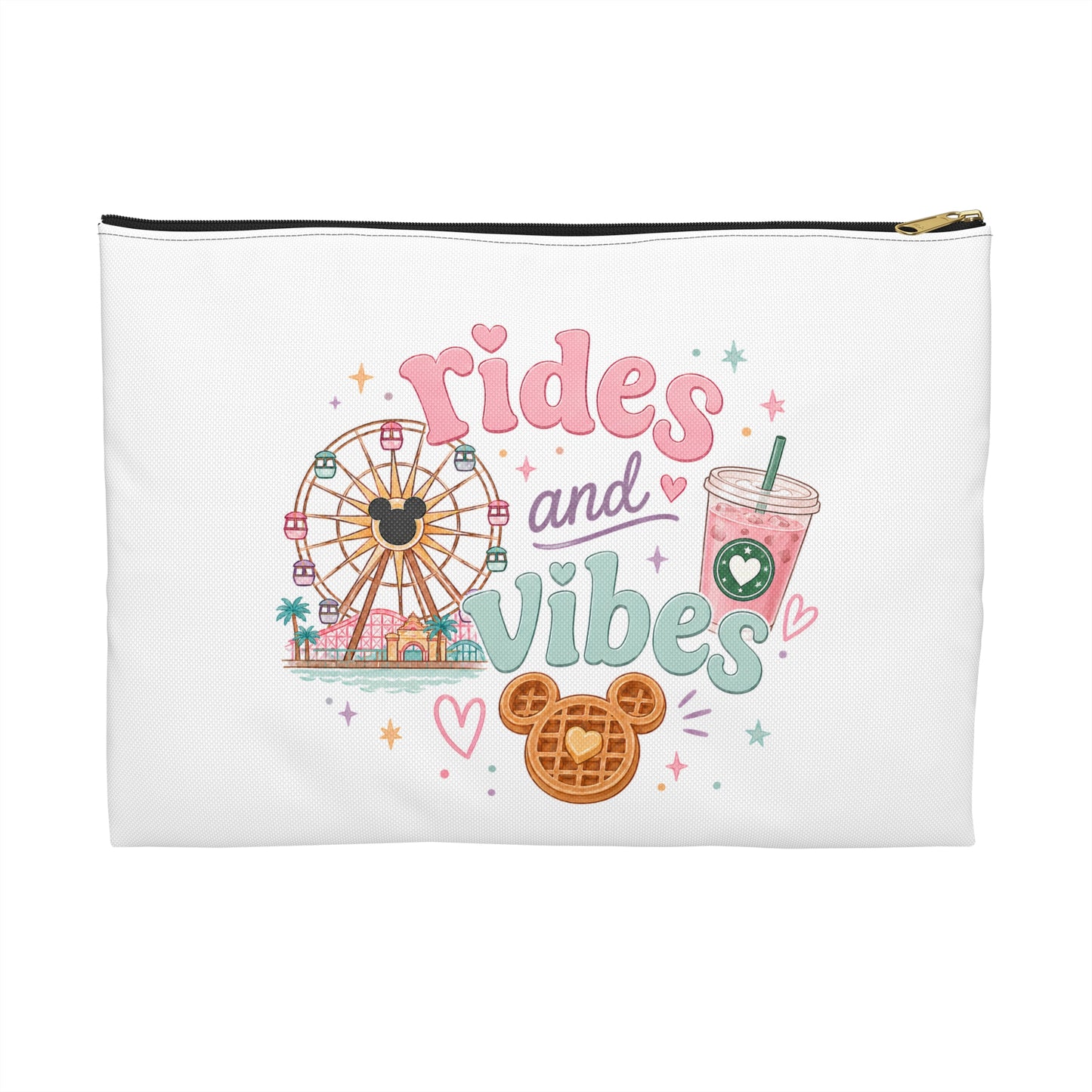 Rides and Vibes Accessory Pouch — Pastel Amusement Park Cosmetic Bag