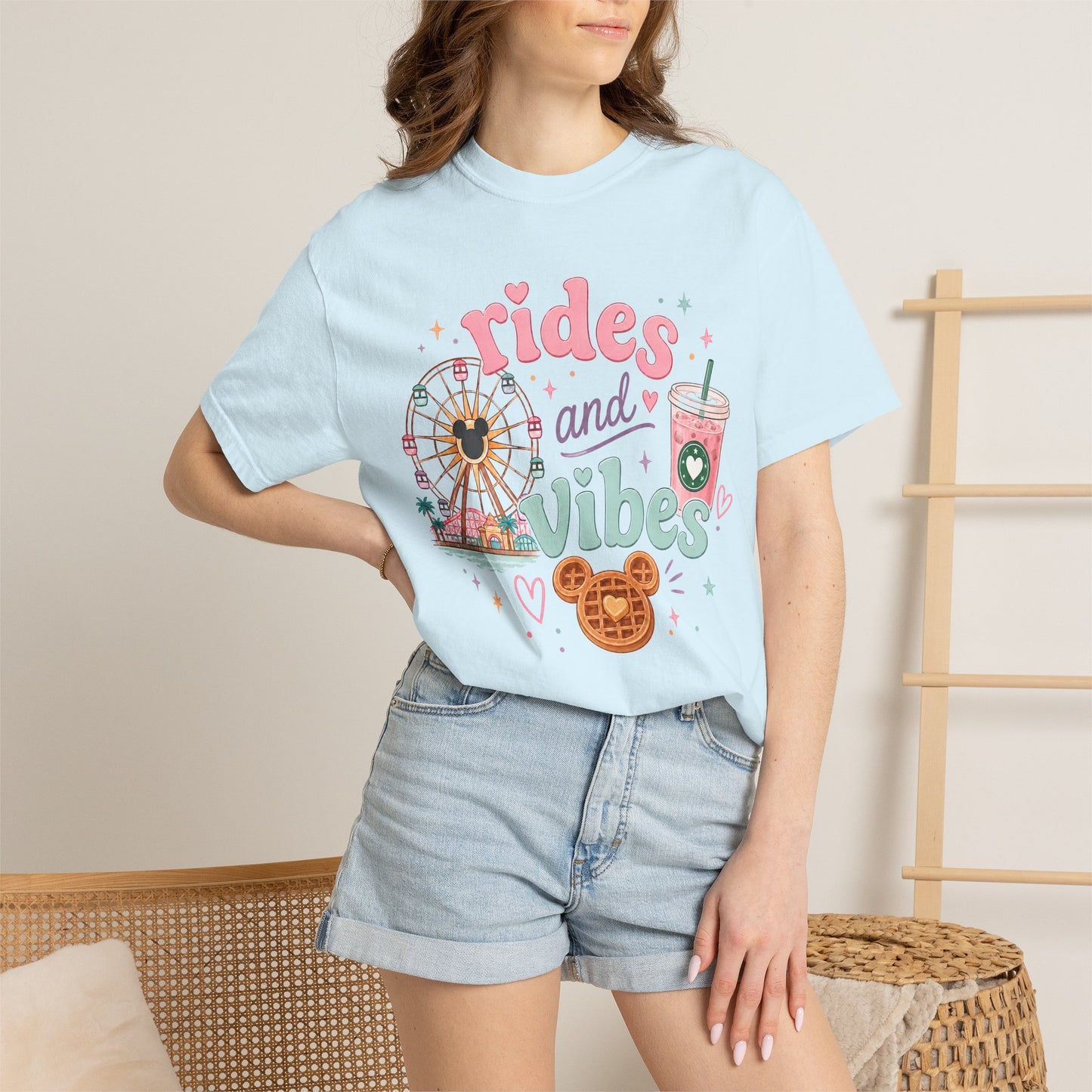 Rides and Vibes T-Shirt — Amusement Park Ferris Wheel & Treats Tee