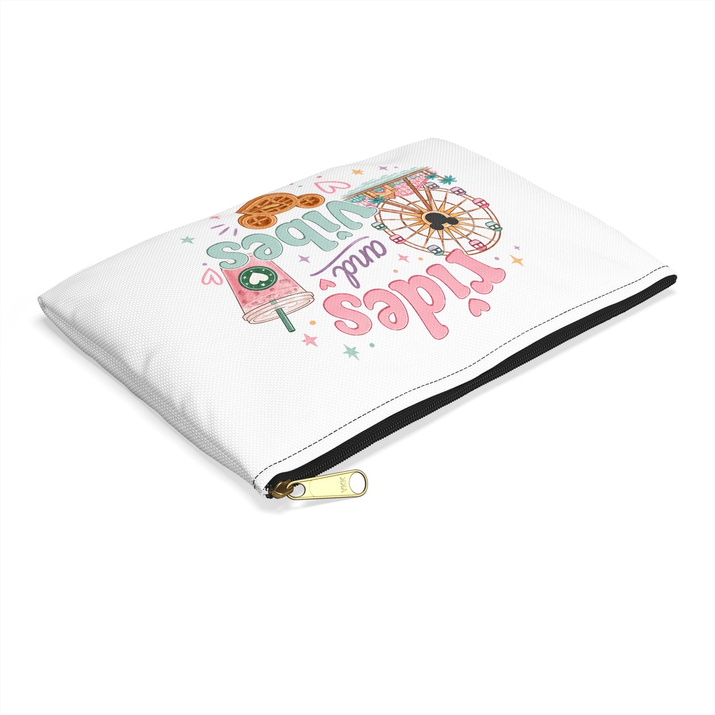 Rides and Vibes Accessory Pouch — Pastel Amusement Park Cosmetic Bag