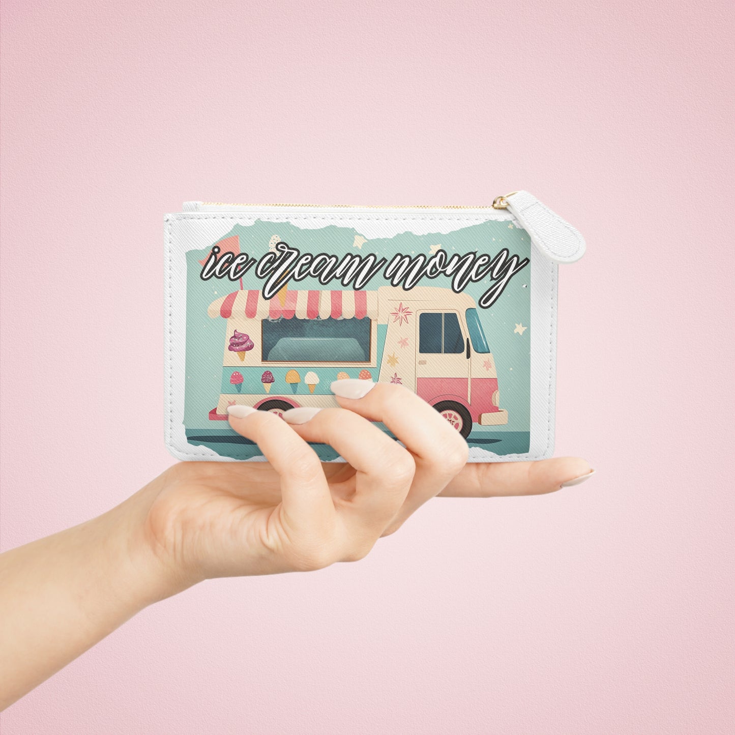 Ice Cream Money Mini Clutch — Retro Ice Cream Truck Coin Purse