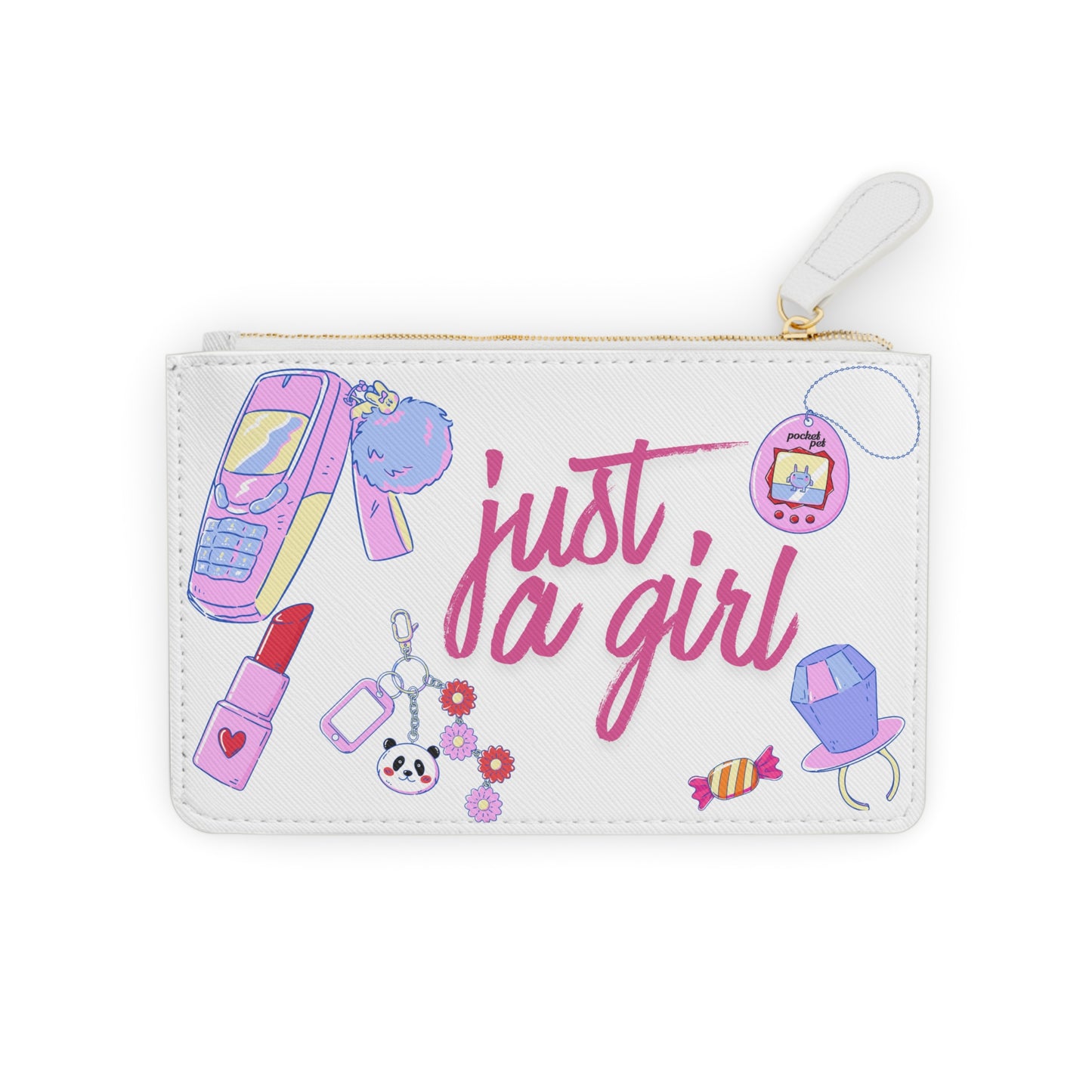 Mini Clutch — "Just a Girl" Cute Retro Y2K Accessories Coin Purse